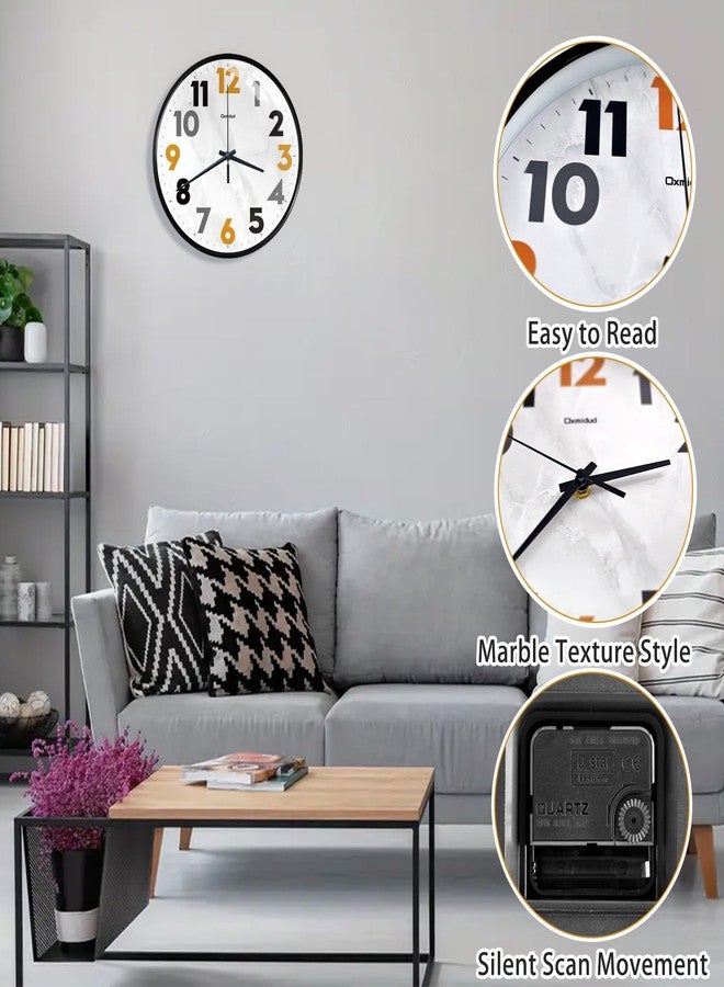 Oxmidud Wall Clock, 10'' Easy to Read Silent Non-Ticking Modern Wall Clocks for Bedroom, Living Room, Kitchen, Office, School Home Decor, Gifts for Christmas Birthday (Black) - Image 5